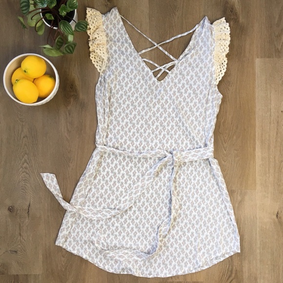 Eberjey Floral Print Dress/Tunic w/ Crochet Sleeve